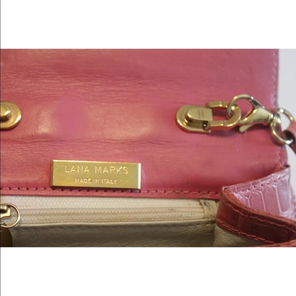 LANA MARKS PINK CROCODILE BAG - Picture 4 of 8